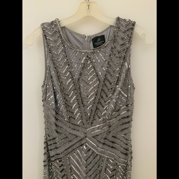 silver sequin long formal dress size 6 - Picture 2 of 3